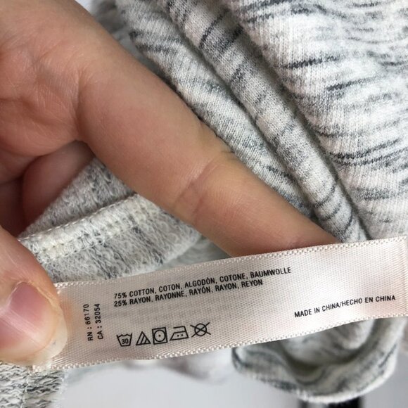 Anthropologie Lilka Heathered grey t-shirt  dress midline crochet detail pockets - Picture 9 of 16